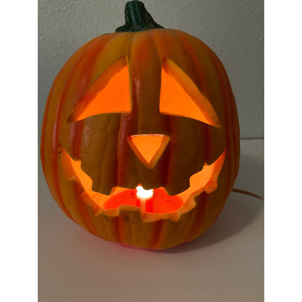 Vintage Trendmasters Light Up Foam Blow Mold Pumpkin Head Jack O Lantern 1992‎